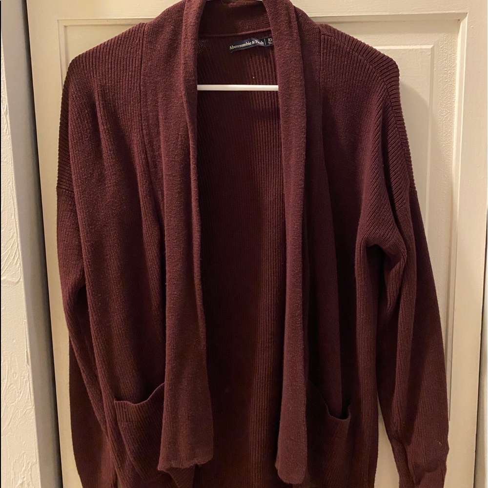 A&F maroon cardigan